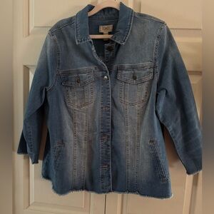 LOGO by Lori Goldstein - Denim Jacket in Medium Wash - Size 12